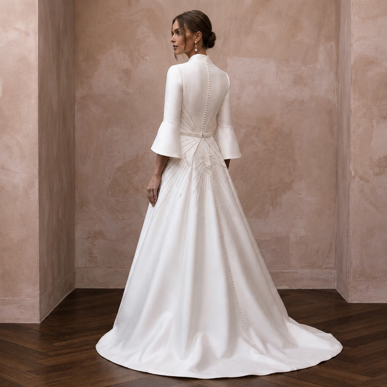 Minimalist Satin Bridal Dress for a Courthouse Ceremony Secondary image