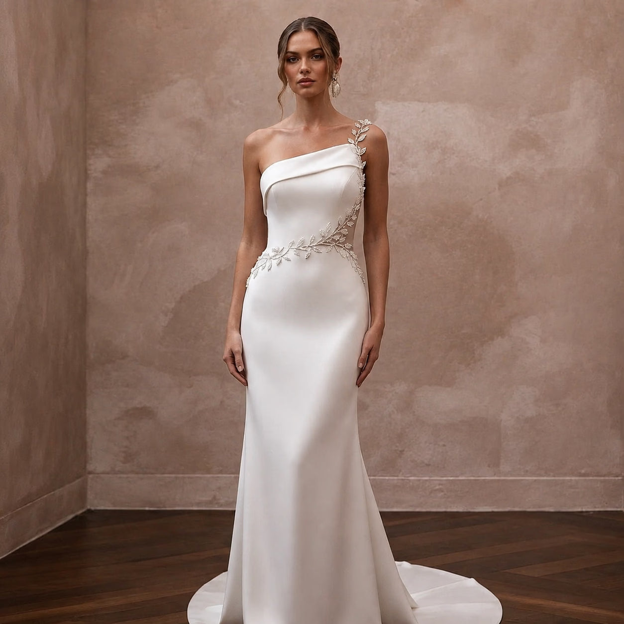 Minimalist Satin Bridal Dress for a Romantic Elopement