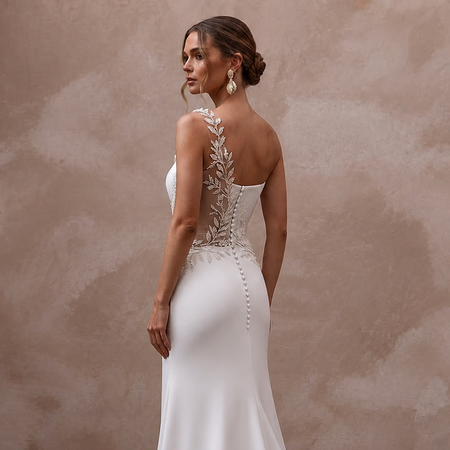 Minimalist Satin Bridal Dress for a Romantic Elopement