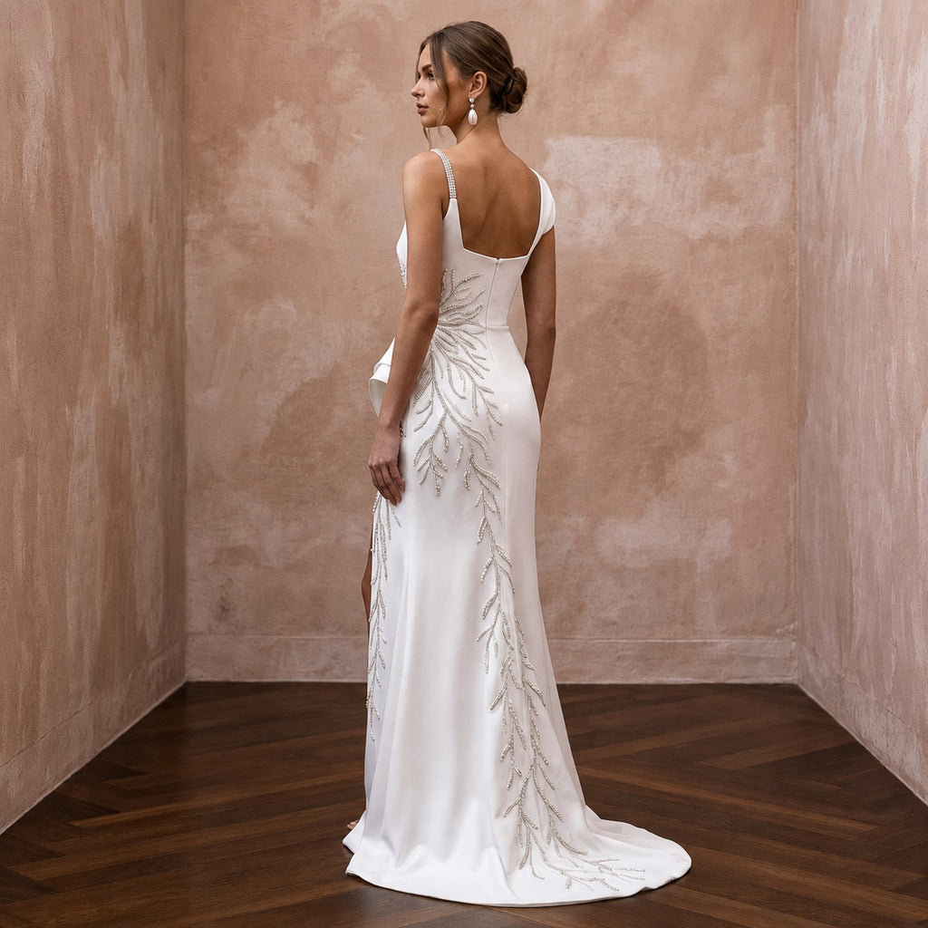 Minimalist Satin Wedding Dress for a Courthouse Wedding