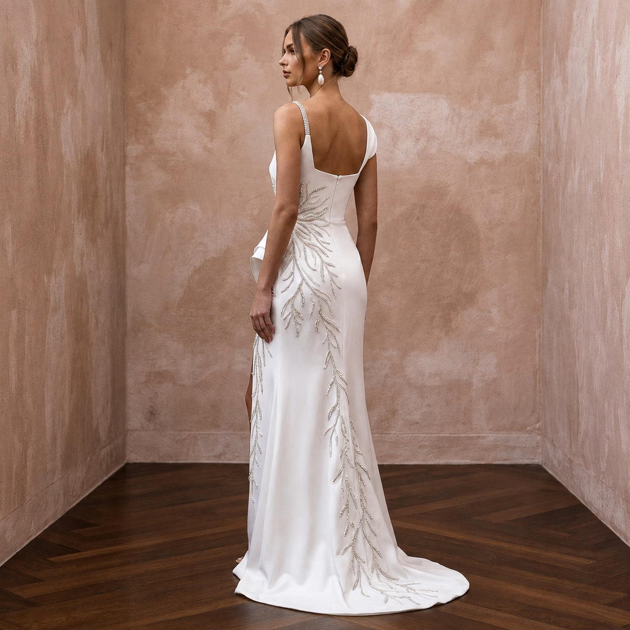 Minimalist Satin Wedding Dress for a Courthouse Wedding