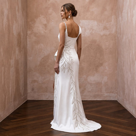 Minimalist Satin Wedding Dress for a Courthouse Wedding