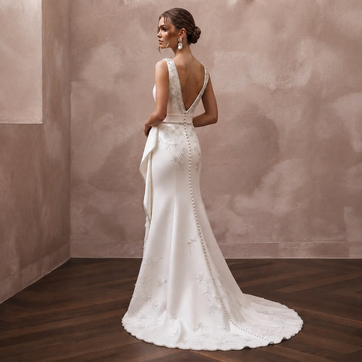 Minimalist Satin Wedding Gown for an Intimate Courthouse Ceremony Secondary image