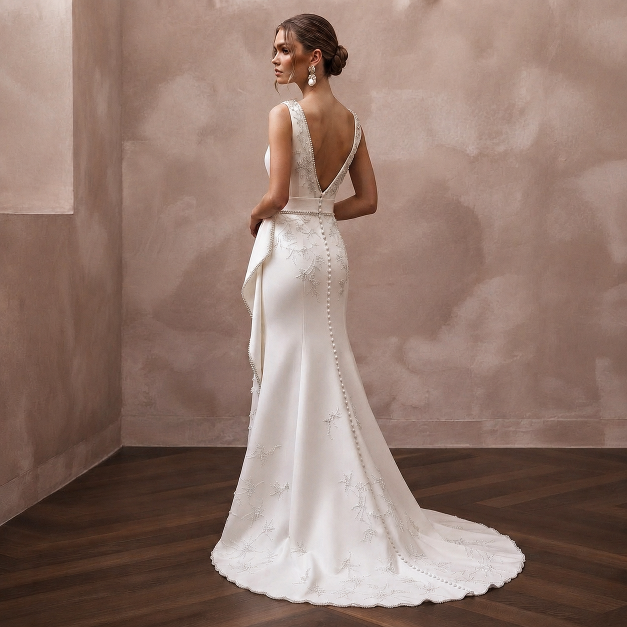 Minimalist Satin Wedding Gown for an Intimate Courthouse Ceremony