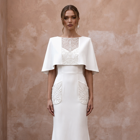 Minimalist Wedding Dresses with Clean Crepe Tailoring