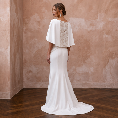 Minimalist Wedding Dresses with Clean Crepe Tailoring