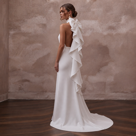Minimalist Wedding Dresses with Sleek Crepe Construction