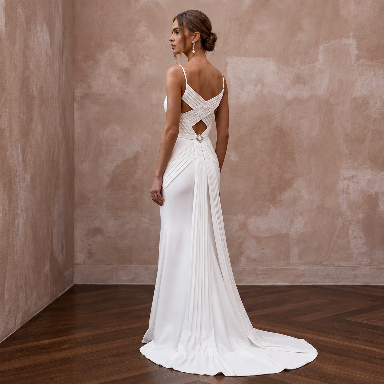 Minimalist Wedding Dresses with Sleek Crepe Construction Secondary image
