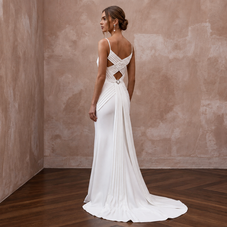 Minimalist Wedding Dresses with Sleek Crepe Construction