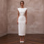 Minimalist White Organic Cotton Ribbed Midi for City Hall - Apparel & Accessories > Clothing > Wedding & Bridal Party Dresses > Wedding Dresses - Mignonette Bridal