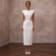 Minimalist White Organic Cotton Ribbed Midi for City Hall