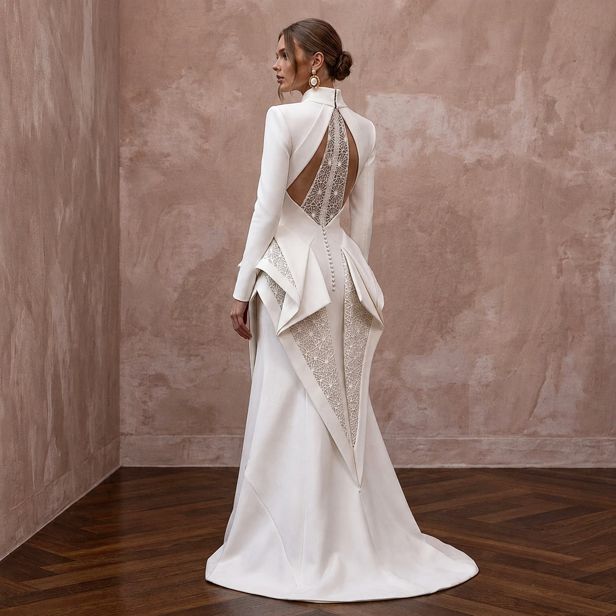 Modern Bridal Dresses with Architectural Silhouettes - Apparel & Accessories > Clothing > Wedding & Bridal Party Dresses > Wedding Dresses - Mignonette Bridal