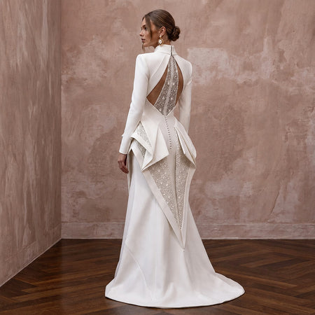 Modern Bridal Dresses with Architectural Silhouettes - Apparel & Accessories > Clothing > Wedding & Bridal Party Dresses > Wedding Dresses - Mignonette Bridal