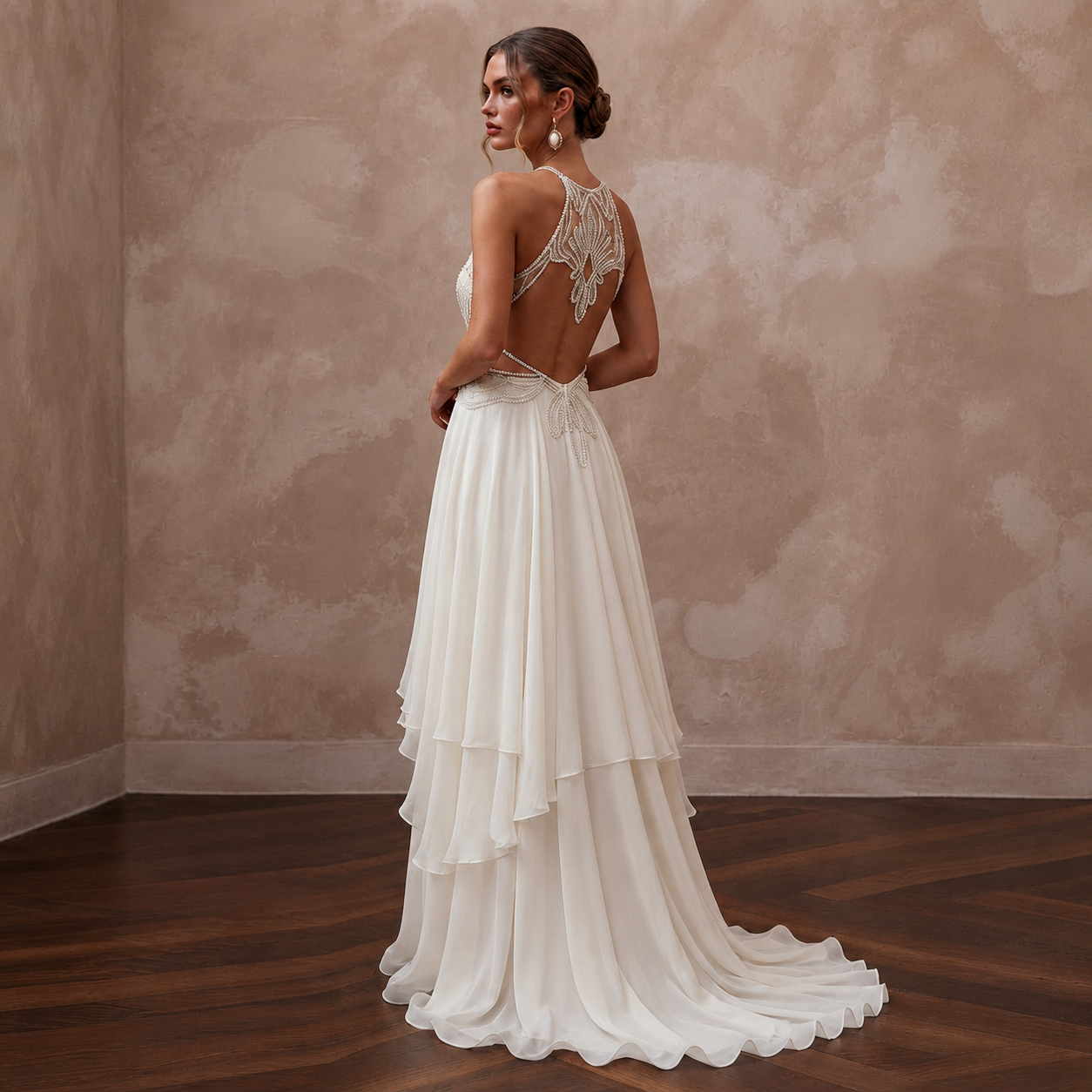 Modern Chiffon Wedding Reception Dress - Apparel & Accessories > Clothing > Wedding & Bridal Party Dresses > Wedding Dresses - Mignonette Bridal
