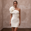 Modern Cream Scuba Crepe Mini Dress for After-Party