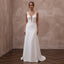 Modern Crepe A - Line Wedding Dress with V - Neck - Apparel & Accessories > Clothing > Wedding & Bridal Party Dresses > Wedding Dresses - Mignonette Bridal