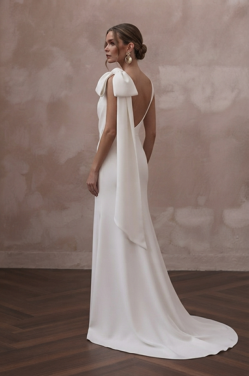 Modern Crepe Wedding Dresses with Minimalist Silhouettes Secondary image