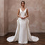 Modern Crepe Wedding Dress with Detachable Train and Sheath Silhouette