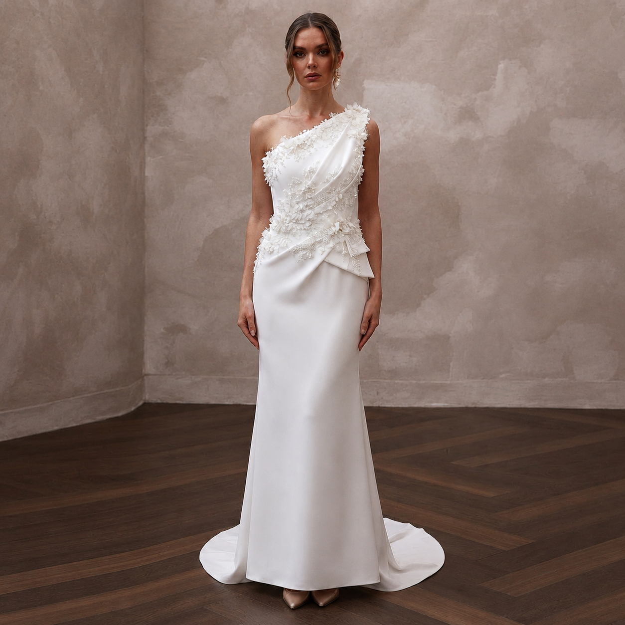 Modern Crepe Wedding Gown for a City Hall Elopement