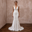 Modern Lace Trumpet Wedding Dress with V - Neck - Apparel & Accessories > Clothing > Wedding & Bridal Party Dresses > Wedding Dresses - Mignonette Bridal