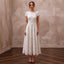Modern Lace Wedding Dress with Short Sleeves for a Courthouse Wedding