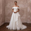 Modern Organza Wedding Dress with Off-the-Shoulder Neckline