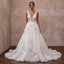 Modern Organza Wedding Gown with Floral Appliques