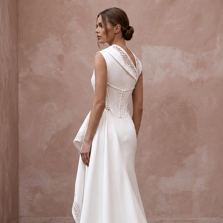 Modern Satin Bridal Gown with Corset Waist