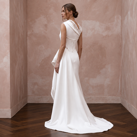Modern Satin Bridal Gown with Corset Waist