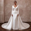 Modern Satin Bridal Gown with Detachable Train