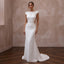 Modern Satin Open Back Wedding Dress with Sheath Silhouette
