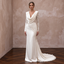 Modern Satin Wedding Dress with Draped Neckline