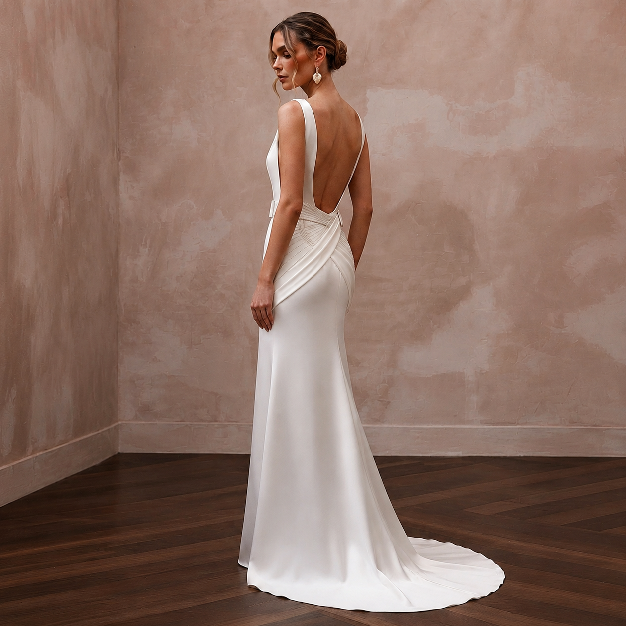 Modern Satin Wedding Gown for a Downtown Courthouse Ceremony Secondary image