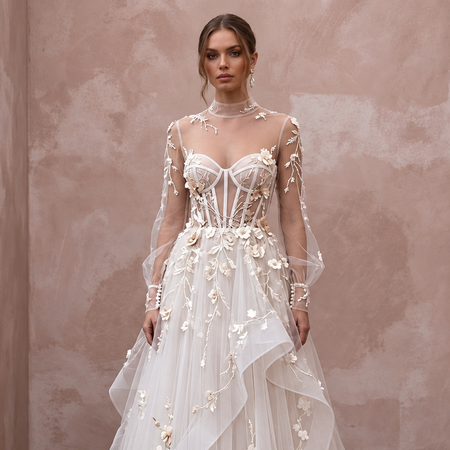 Modern Tulle Bridal Dress with Corset Bodice