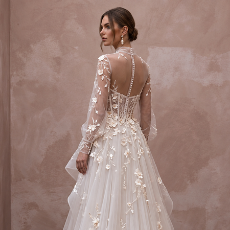Modern Tulle Bridal Dress with Corset Bodice