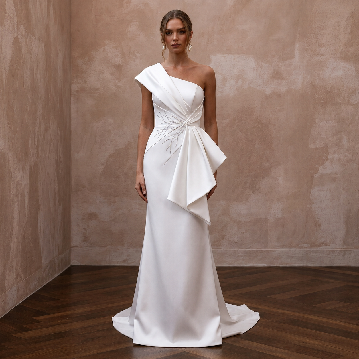 Modern Wedding Dresses with Sculptural Satin Shapes Main image