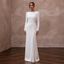 Modern White Crepe Column Gown for Civil Ceremony
