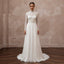 Modest Chiffon Wedding Dress with High Neck and Long Sleeves