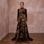 Modest Chocolate Brown Velvet High Neck A-Line Winter Gown