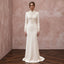 Modest Cream Silk Crepe High Neck Column Gown for Church Vows