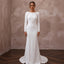 Modest Crepe Sheath Wedding Dress with Long Sleeves - Apparel & Accessories > Clothing > Wedding & Bridal Party Dresses > Wedding Dresses - Mignonette Bridal