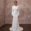 Modest Crepe Sheath Wedding Dress with Long Sleeves - Apparel & Accessories > Clothing > Wedding & Bridal Party Dresses > Wedding Dresses - Mignonette Bridal