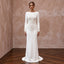Modest Ivory Crepe Bateau Neckline Tailored Sheath Gown
