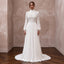 Modest Ivory Georgette High Neck Pleated Skirt Elopement Maxi Dress