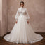Modest Lace Ball Gown Wedding Dress with High Neck - Apparel & Accessories > Clothing > Wedding & Bridal Party Dresses > Wedding Dresses - Mignonette Bridal