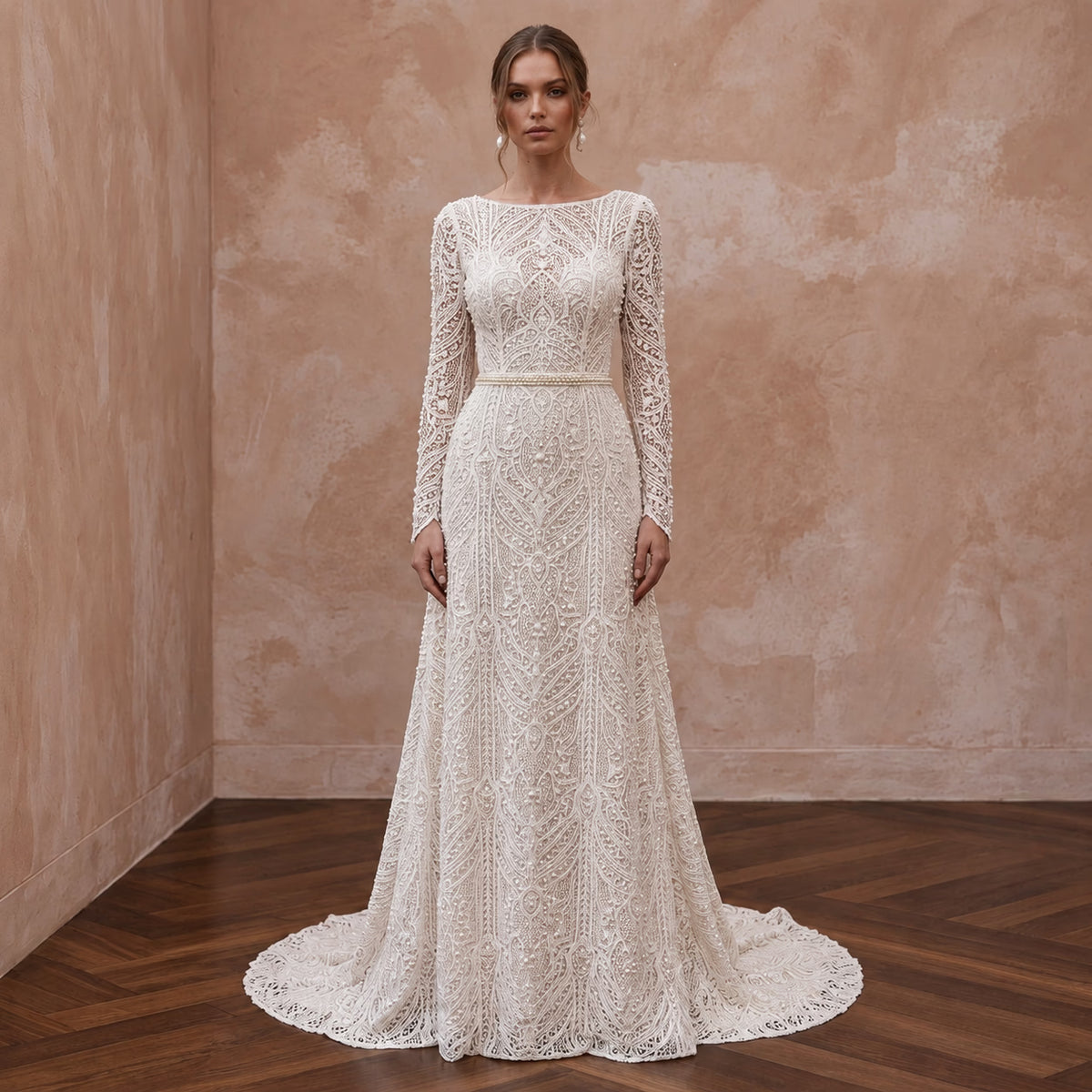 Modest Lace Bridal Dress for a Mature Wedding - Apparel & Accessories > Clothing > Wedding & Bridal Party Dresses > Wedding Dresses - Mignonette Bridal Main image