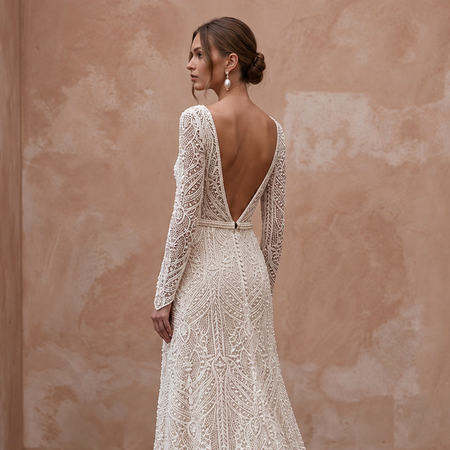 Modest Lace Bridal Dress for a Mature Wedding