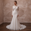 Modest Lace Mermaid Wedding Dress with Long Sleeves