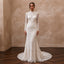 Modest Lace Trumpet Wedding Dress with High Neck - Apparel & Accessories > Clothing > Wedding & Bridal Party Dresses > Wedding Dresses - Mignonette Bridal