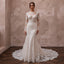 Modest Mermaid Wedding Dress with Long Sleeves and Lace
